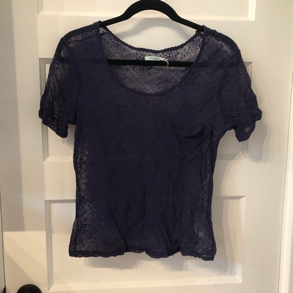 Navy lace shirt